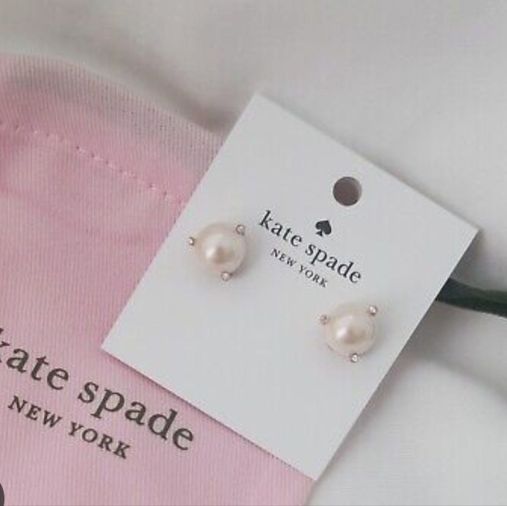 Kate Spade Rise & Shine Pearl Studs | Gold Tone | NWT
